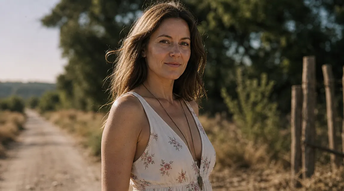 Woman smiling outside on a sunny day with glowing, even-toned skin and no visible white cast